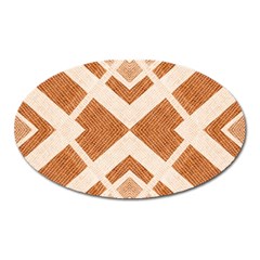 Fabric Textile Tan Beige Geometric Oval Magnet