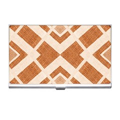 Fabric Textile Tan Beige Geometric Business Card Holders by Nexatart