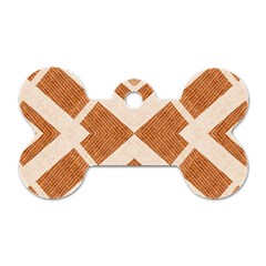 Fabric Textile Tan Beige Geometric Dog Tag Bone (one Side) by Nexatart