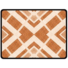 Fabric Textile Tan Beige Geometric Fleece Blanket (large)  by Nexatart