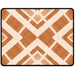 Fabric Textile Tan Beige Geometric Fleece Blanket (medium)  by Nexatart