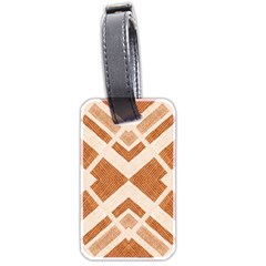 Fabric Textile Tan Beige Geometric Luggage Tags (two Sides) by Nexatart