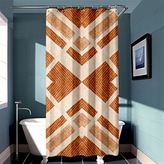 Fabric Textile Tan Beige Geometric Shower Curtain 36  X 72  (stall)  by Nexatart