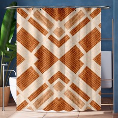 Fabric Textile Tan Beige Geometric Shower Curtain 60  X 72  (medium)  by Nexatart