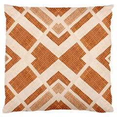 Fabric Textile Tan Beige Geometric Large Cushion Case (two Sides) by Nexatart