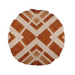 Fabric Textile Tan Beige Geometric Standard 15  Premium Round Cushions by Nexatart