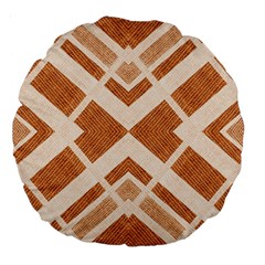 Fabric Textile Tan Beige Geometric Large 18  Premium Flano Round Cushions by Nexatart