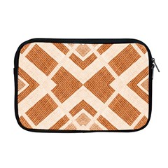 Fabric Textile Tan Beige Geometric Apple Macbook Pro 17  Zipper Case