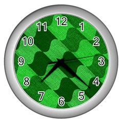 Fabric Textile Texture Surface Wall Clocks (silver)  by Nexatart