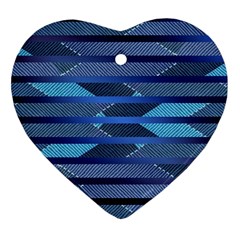 Fabric Texture Alternate Direction Ornament (heart) by Nexatart