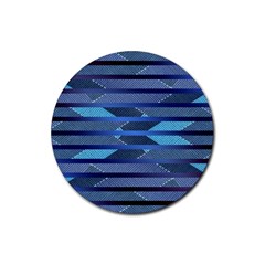 Fabric Texture Alternate Direction Rubber Round Coaster (4 Pack) 