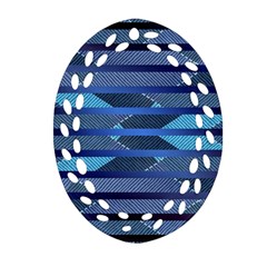 Fabric Texture Alternate Direction Ornament (oval Filigree) by Nexatart