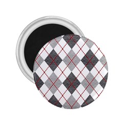 Fabric Texture Argyle Design Grey 2 25  Magnets