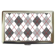 Fabric Texture Argyle Design Grey Cigarette Money Cases by Nexatart