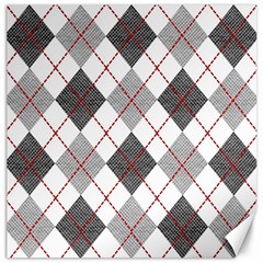 Fabric Texture Argyle Design Grey Canvas 20  X 20  