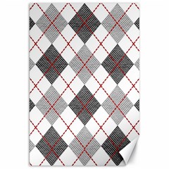 Fabric Texture Argyle Design Grey Canvas 20  X 30  