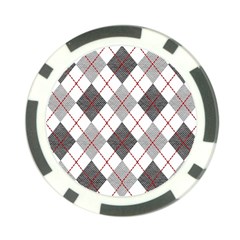 Fabric Texture Argyle Design Grey Poker Chip Card Guard by Nexatart