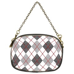 Fabric Texture Argyle Design Grey Chain Purses (two Sides)  by Nexatart