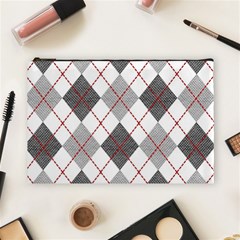 Fabric Texture Argyle Design Grey Cosmetic Bag (large)  by Nexatart