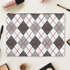 Fabric Texture Argyle Design Grey Cosmetic Bag (xl) by Nexatart