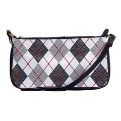 Fabric Texture Argyle Design Grey Shoulder Clutch Bags by Nexatart