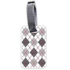 Fabric Texture Argyle Design Grey Luggage Tags (one Side) 