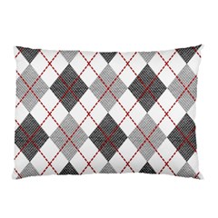 Fabric Texture Argyle Design Grey Pillow Case (two Sides) by Nexatart