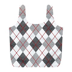 Fabric Texture Argyle Design Grey Full Print Recycle Bags (l)  by Nexatart