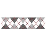 Fabric Texture Argyle Design Grey Satin Scarf (Oblong) Front