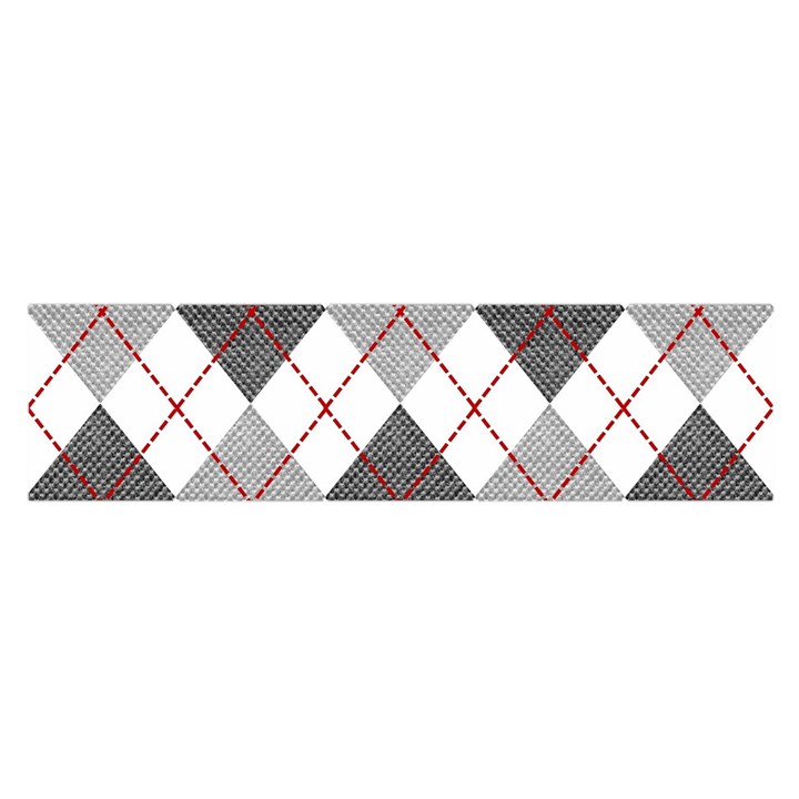 Fabric Texture Argyle Design Grey Satin Scarf (Oblong)