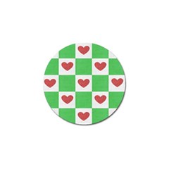 Fabric Texture Hearts Checkerboard Golf Ball Marker (4 Pack)