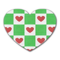 Fabric Texture Hearts Checkerboard Heart Mousepads by Nexatart