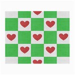 Fabric Texture Hearts Checkerboard Small Glasses Cloth (2-Side) Front