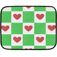 Fabric Texture Hearts Checkerboard Double Sided Fleece Blanket (mini)  by Nexatart