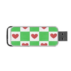 Fabric Texture Hearts Checkerboard Portable Usb Flash (one Side) by Nexatart