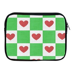 Fabric Texture Hearts Checkerboard Apple Ipad 2/3/4 Zipper Cases by Nexatart