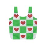 Fabric Texture Hearts Checkerboard Full Print Recycle Bags (S)  Front