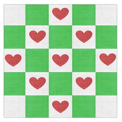 Fabric Texture Hearts Checkerboard Large Satin Scarf (square)