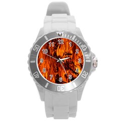 Fire Easter Easter Fire Flame Round Plastic Sport Watch (l)