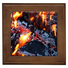 Fire Embers Flame Heat Flames Hot Framed Tiles by Nexatart