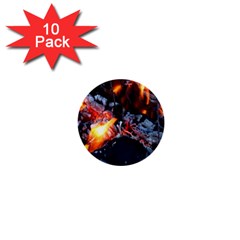 Fire Embers Flame Heat Flames Hot 1  Mini Buttons (10 Pack)  by Nexatart