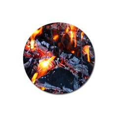 Fire Embers Flame Heat Flames Hot Magnet 3  (round) by Nexatart