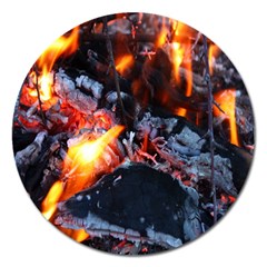 Fire Embers Flame Heat Flames Hot Magnet 5  (round) by Nexatart