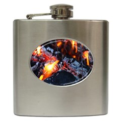 Fire Embers Flame Heat Flames Hot Hip Flask (6 Oz) by Nexatart