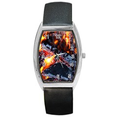 Fire Embers Flame Heat Flames Hot Barrel Style Metal Watch