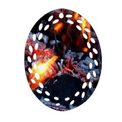 Fire Embers Flame Heat Flames Hot Oval Filigree Ornament (two Sides) by Nexatart