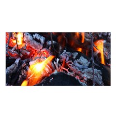 Fire Embers Flame Heat Flames Hot Satin Shawl by Nexatart