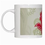 Floral Pattern Background White Mugs Left