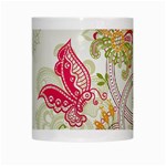 Floral Pattern Background White Mugs Center