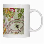 Floral Pattern Background White Mugs Right